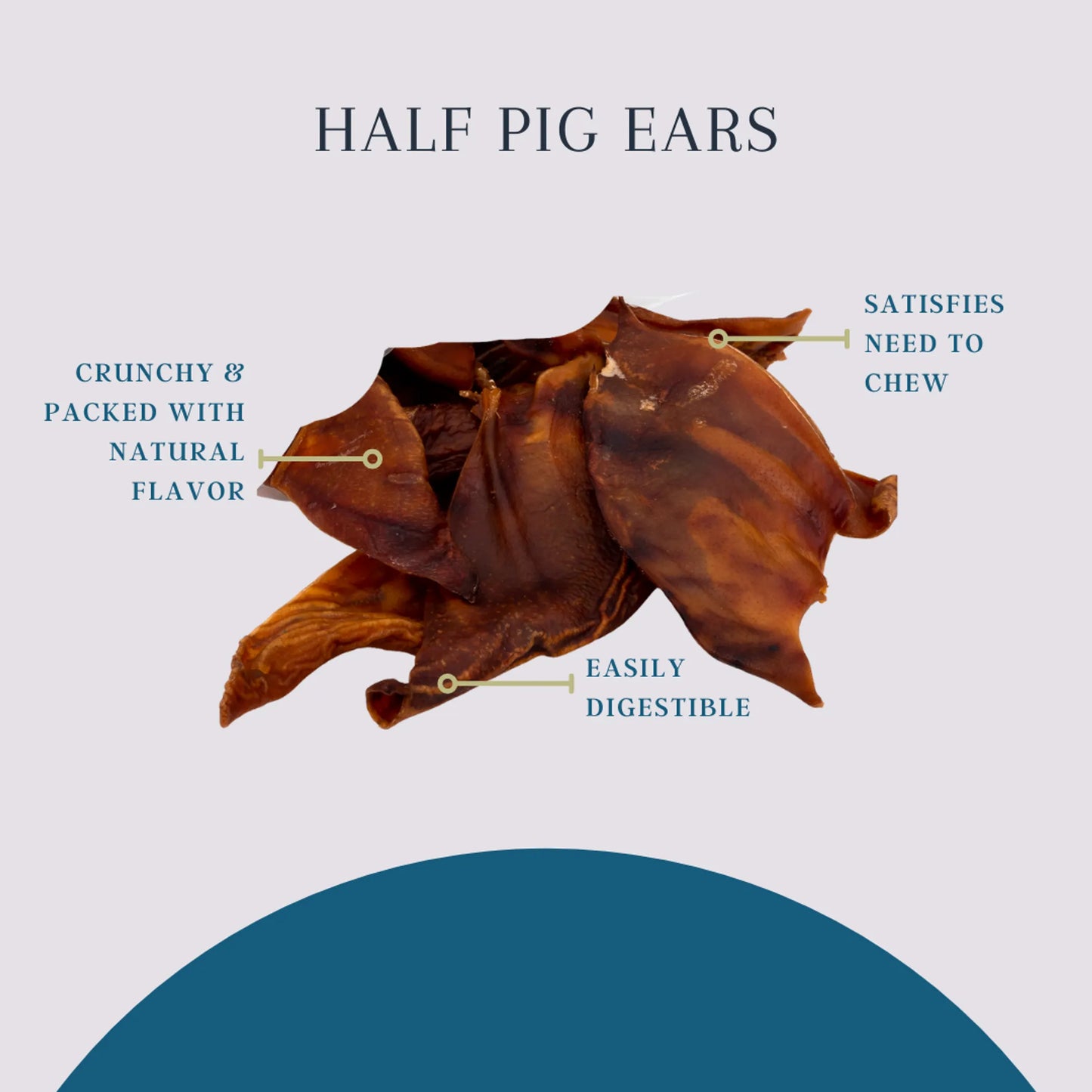 Platinum Pet Treats: Half Pig Ear Dog Treats - Pack of 25