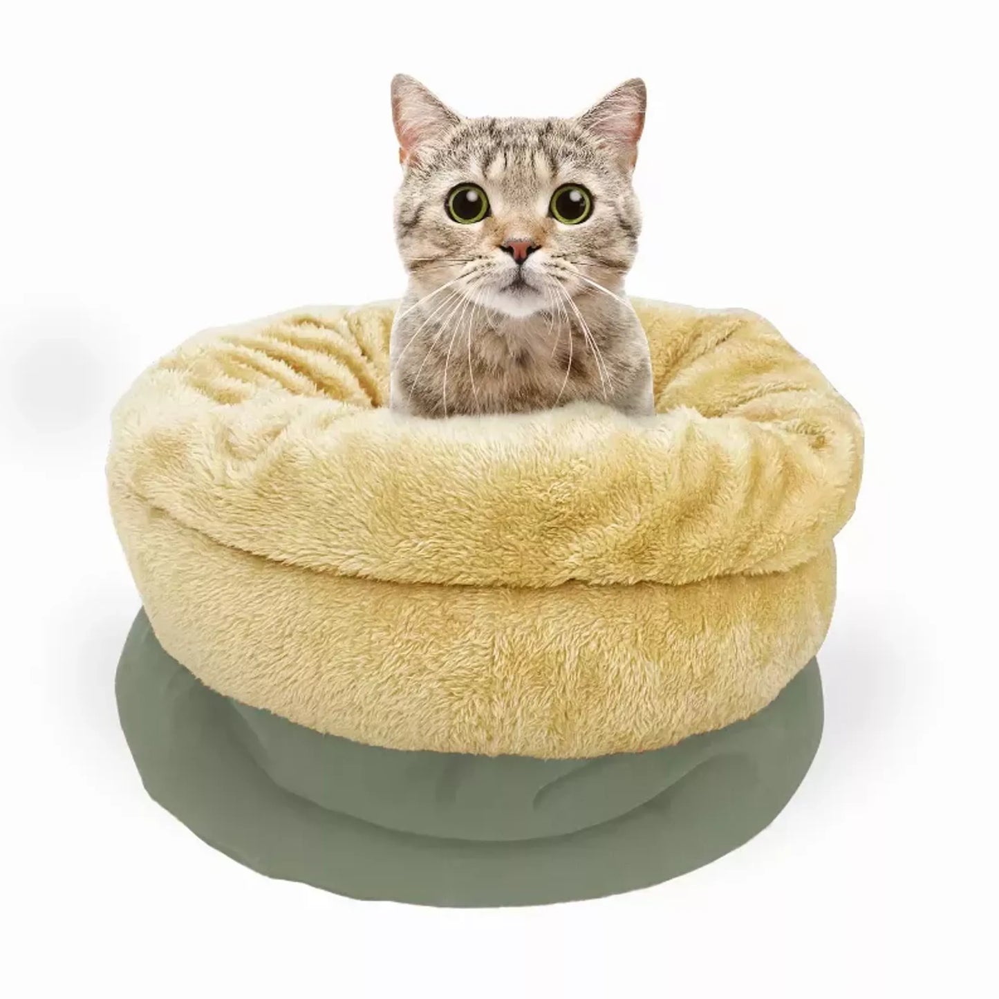 GOOPAWS 4-in-1 Self Warming Burrow Cat Bed - Cozy and Comfortable Pet Hideaway