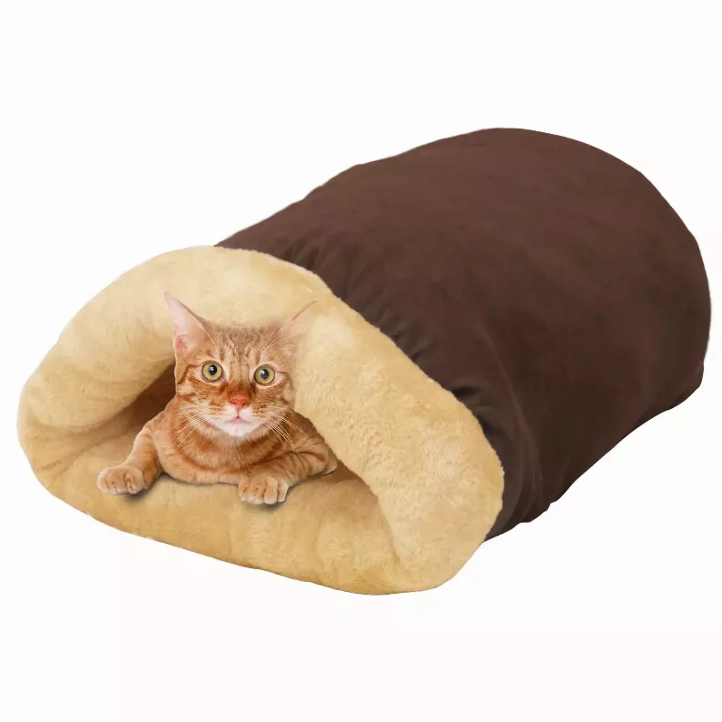 GOOPAWS 4-in-1 Self Warming Burrow Cat Bed - Cozy and Comfortable Pet Hideaway
