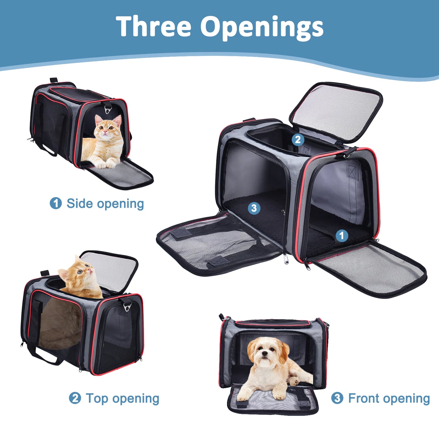 Soft-Sided Kennel Pet Carrier - Airline Approved and Collapsible