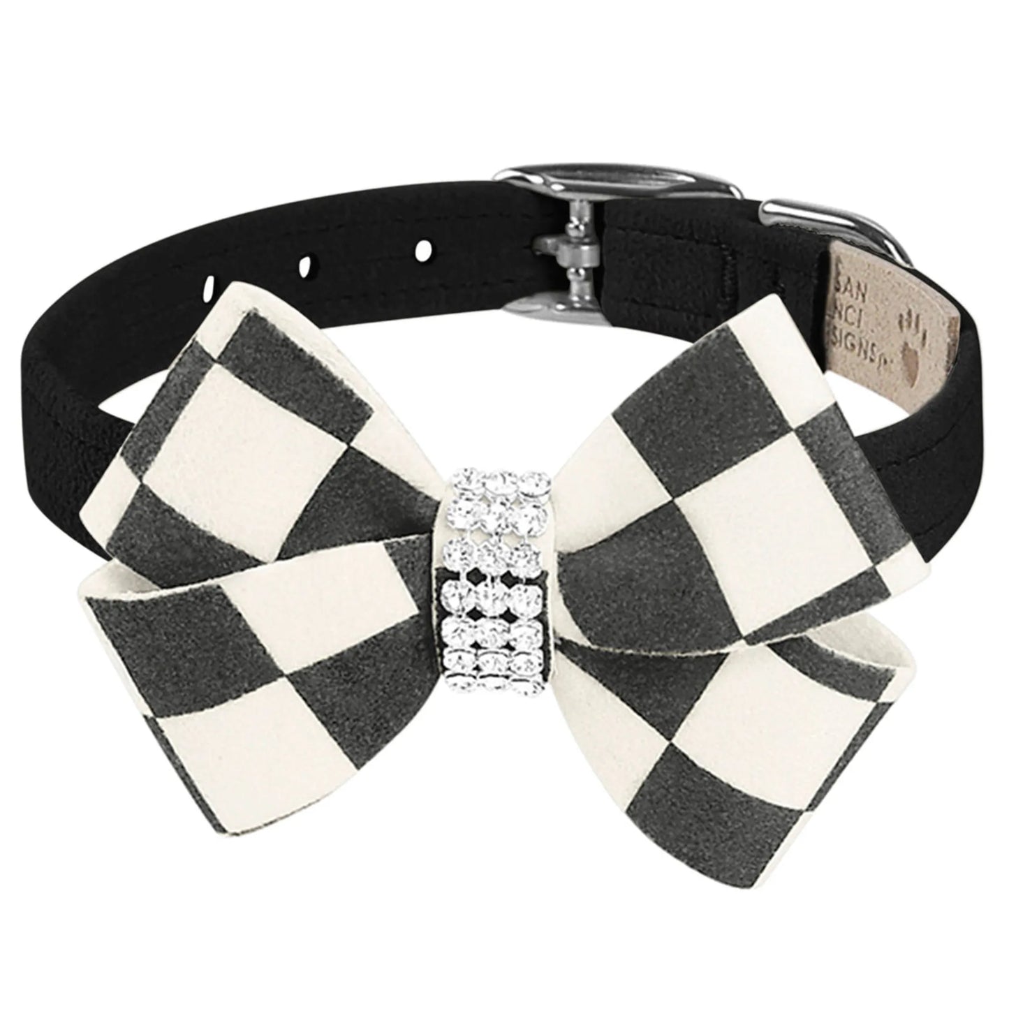 Susan Lanci Windsor Check Nouveau Bow Collar - Premium & Luxurious Pet Accessory