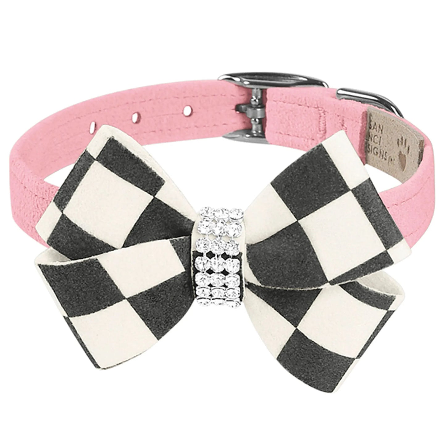Susan Lanci Windsor Check Nouveau Bow Collar - Premium & Luxurious Pet Accessory
