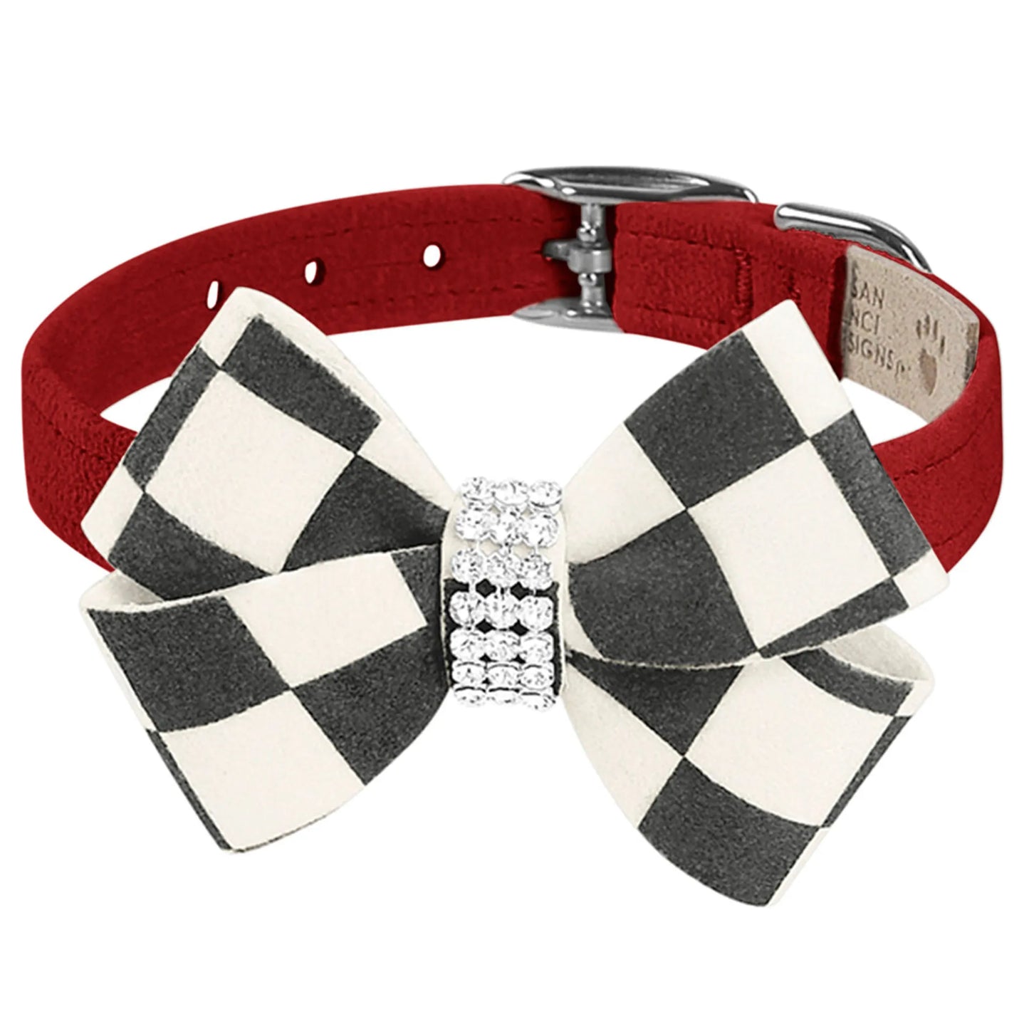 Susan Lanci Windsor Check Nouveau Bow Collar - Premium & Luxurious Pet Accessory