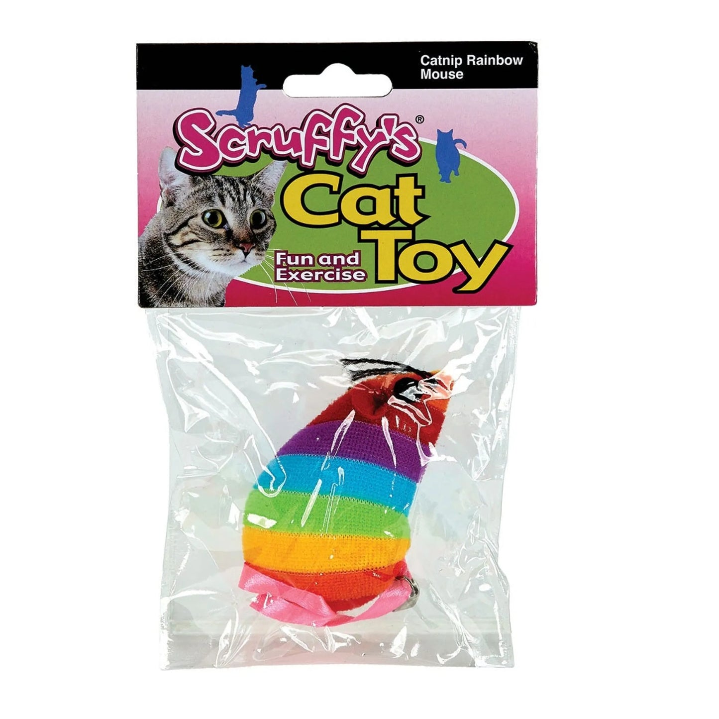 Scruffy's Catnip Rainbow Mouse - Interactive Cat Toy
