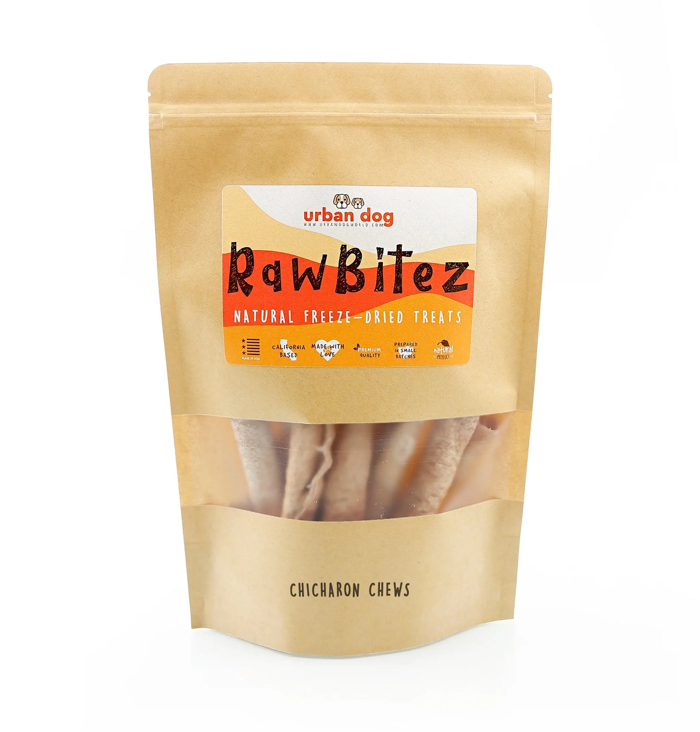 RawBitez Natural Freeze-Dried Salmon Skin Sticks Dog Treats
