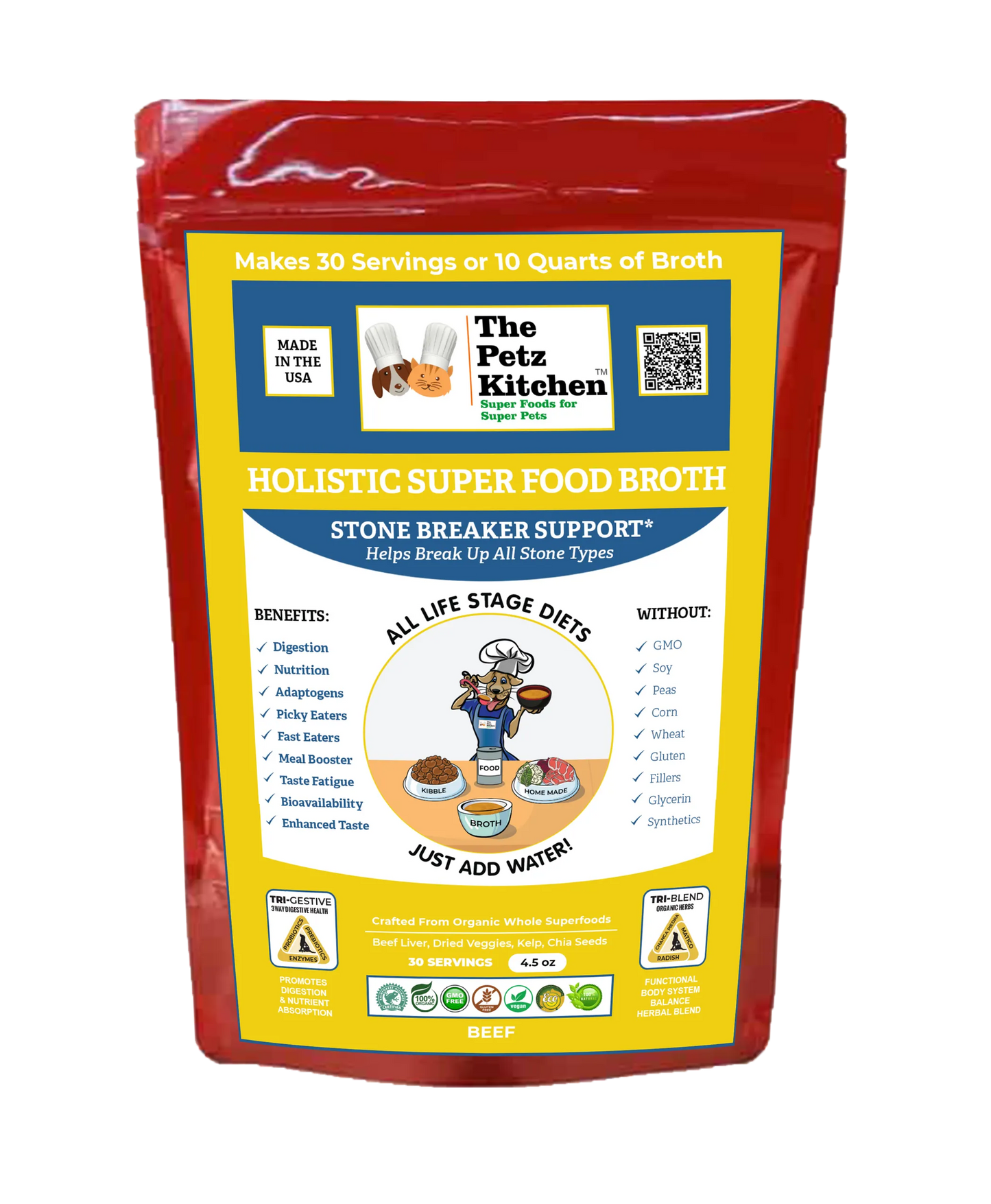 Super Food Broth Stone Breaker Support - Preventive Support for Pets with Crystals and Stones
