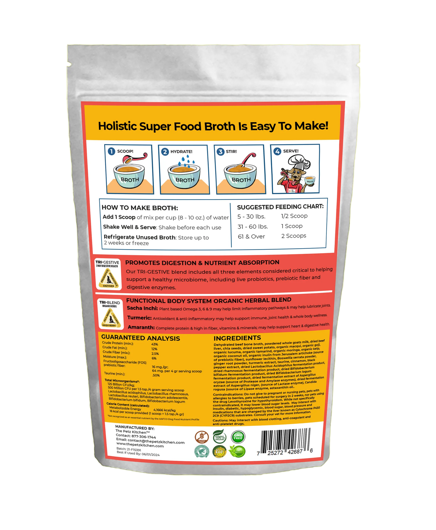 Goats Milk + Bone Broth Berry Max Super Foods for Dogs & Cats - Vision & Glucose Support