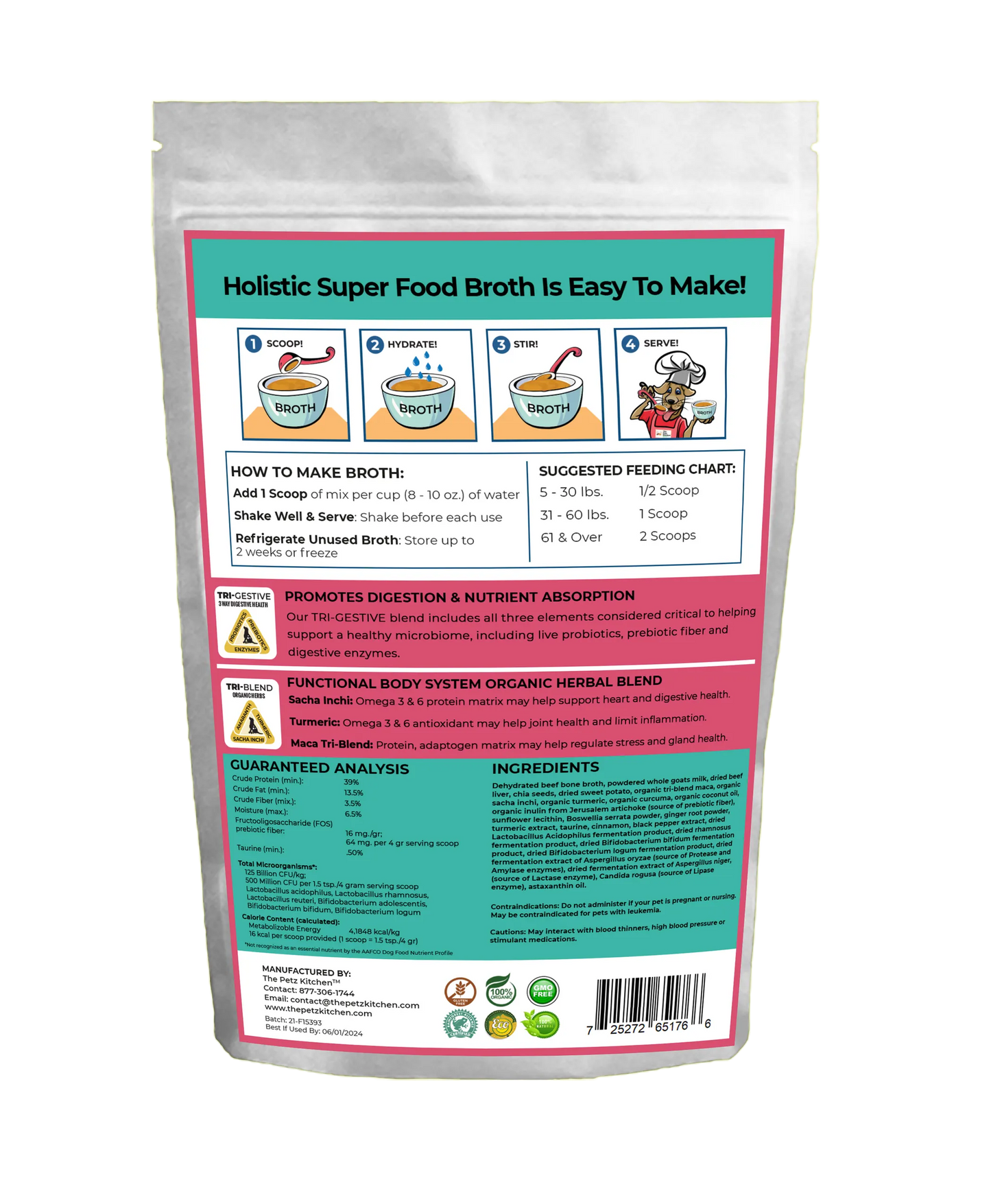 Goats Milk & Bone Broth Protein Max Blend - Stress, Gland, Joint & Immune Support for Pets