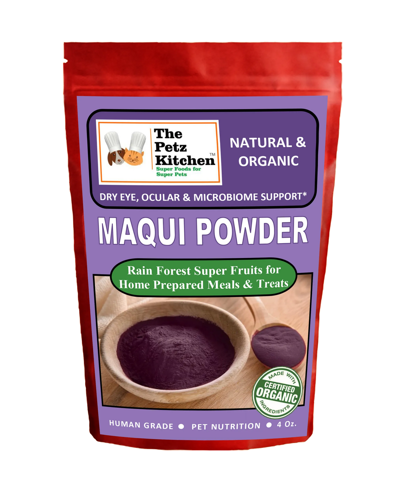 Maqui Berry Powder - Dry Eye & Microbiome Support for Dogs & Cats - 4 Oz