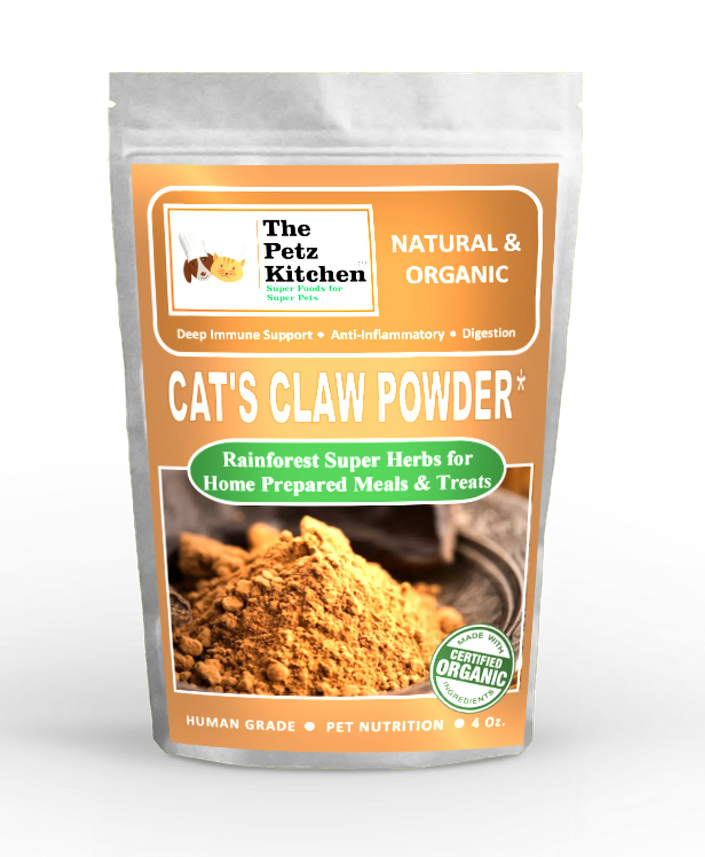 Cat's Claw Powder - Organic Immune & Inflammation Support for Home Prepared Pet Meals
