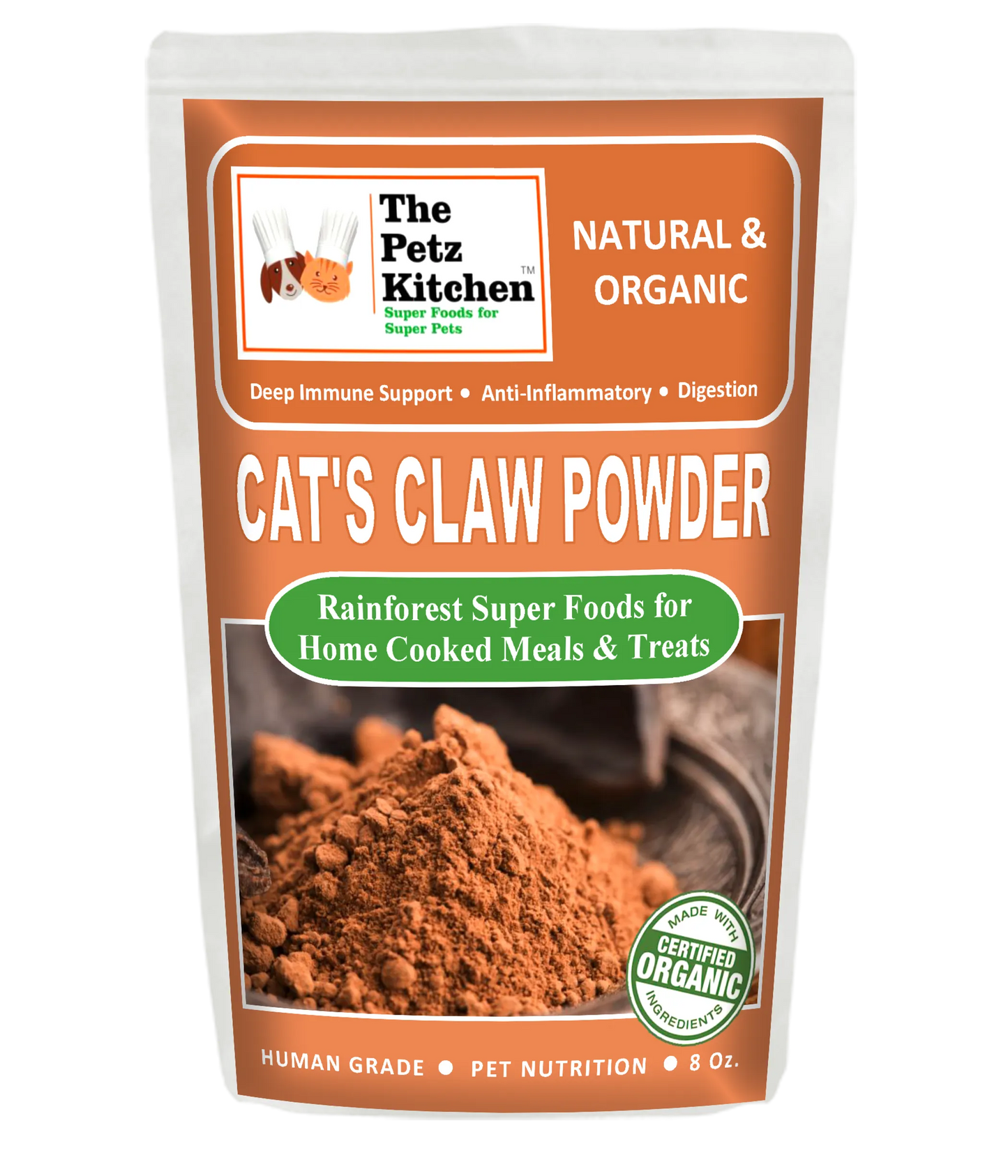 Cat's Claw Powder - Organic Immune & Inflammation Support for Home Prepared Pet Meals