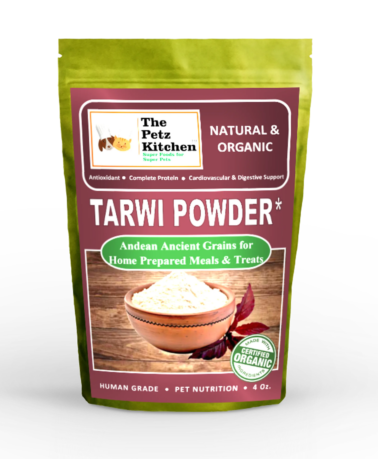 Tarwi Powder - The Petz Kitchen - Antioxidant Complete Protein, Digestive & Cardiovascular Support