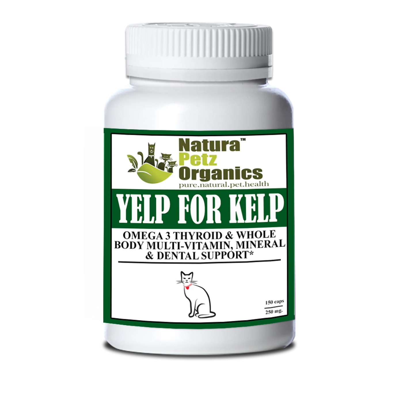 Yelp For Kelp - Omega 3 & 6 Thyroid & Whole Body Multi-Mineral, Vitamin & Dental Support for Pets