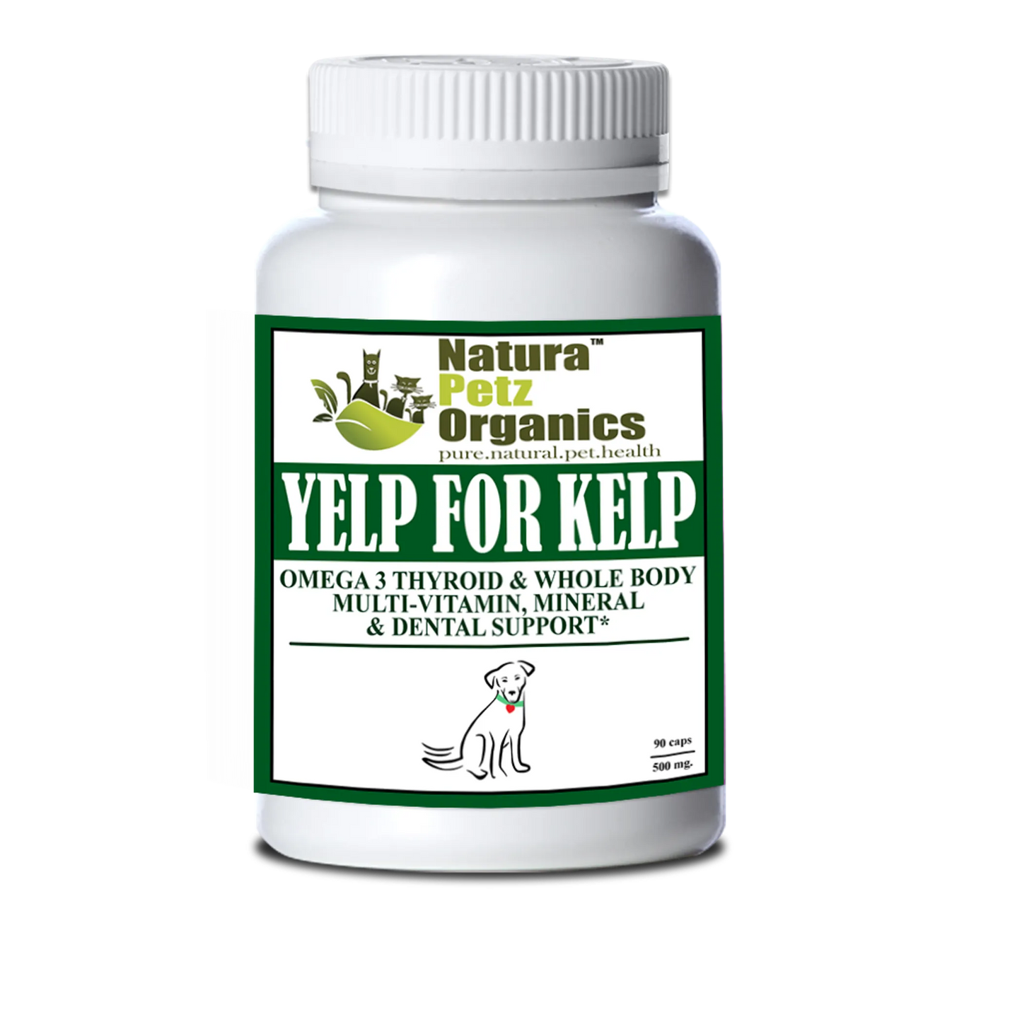 Yelp For Kelp - Omega 3 & 6 Thyroid & Whole Body Multi-Mineral, Vitamin & Dental Support for Pets