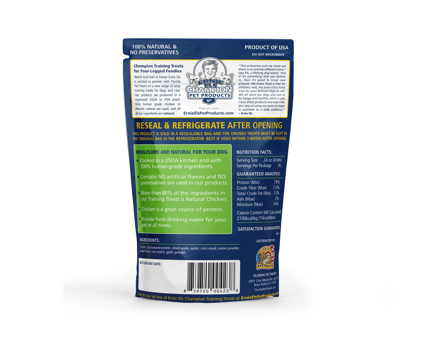 Ernie Els Champion Dog Treats - Natural Chicken and Apple Flavor