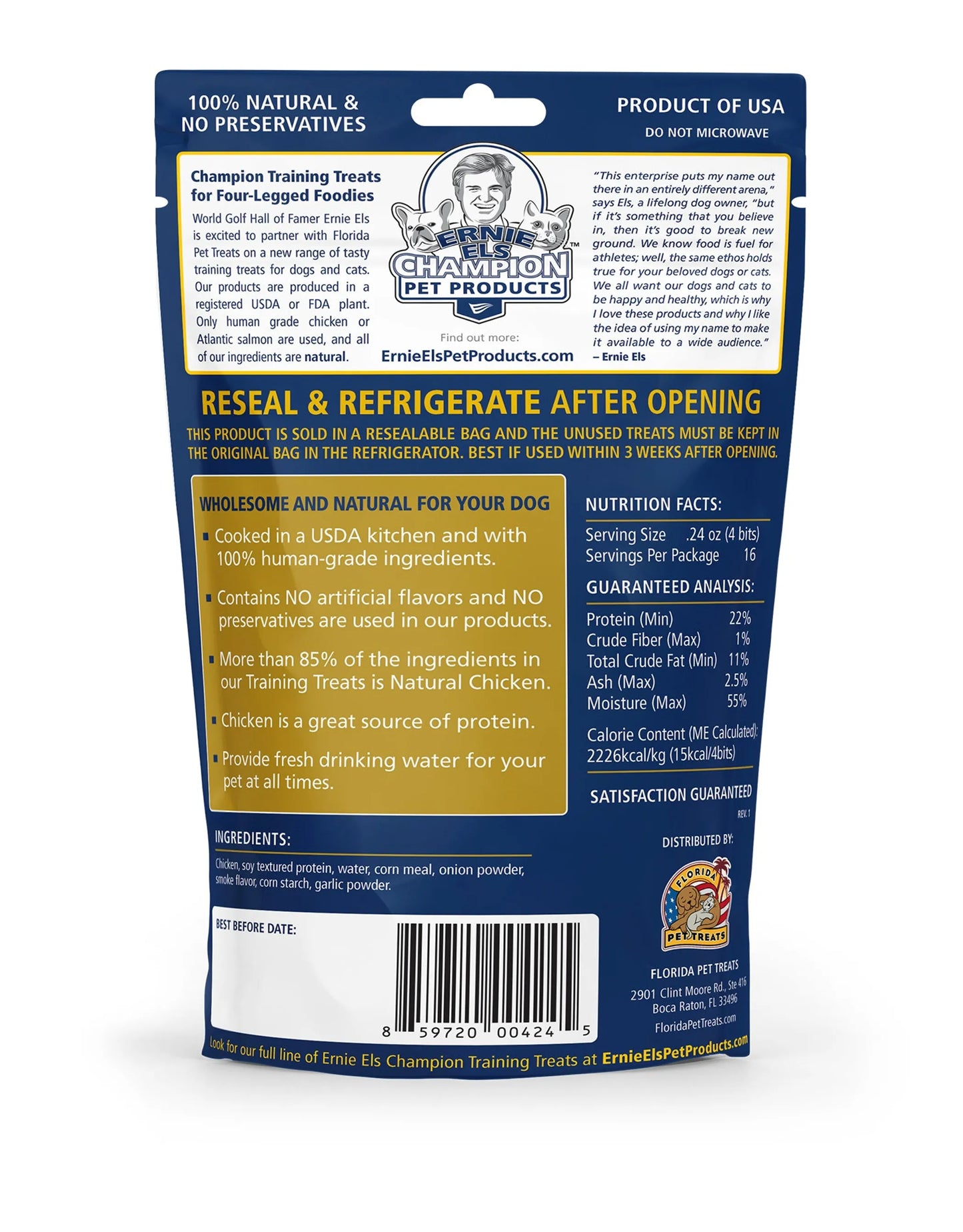 Ernie Els Champion Dog Treats - Natural Chicken Flavor