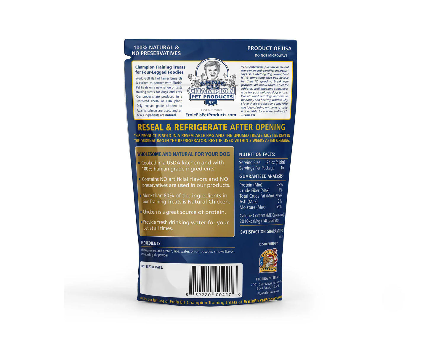 Ernie Els Champion Dog Treats - Natural Chicken and Rice Flavor
