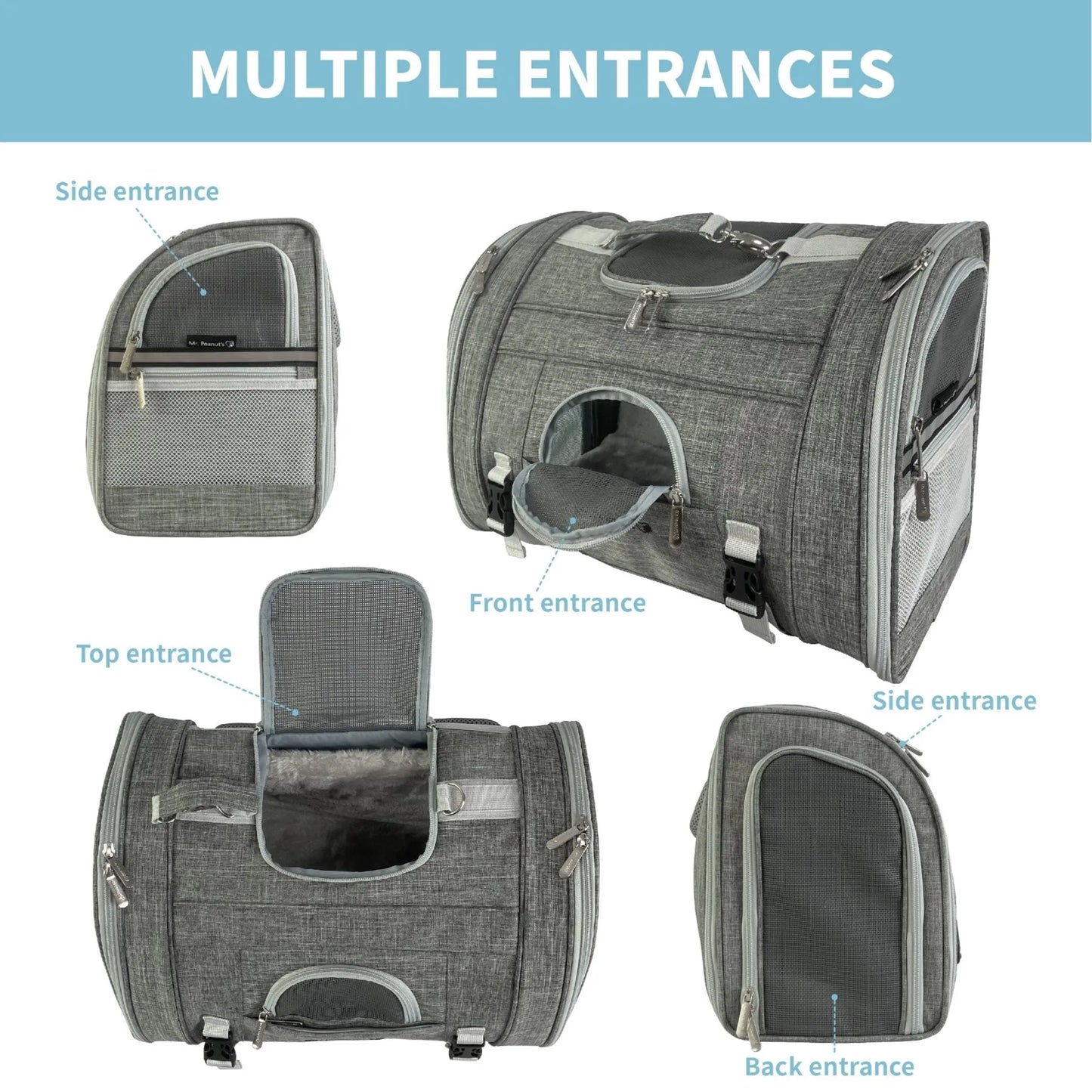 Mr. Peanut's Monterey Series Convertible Backpack Pet Carrier - Versatile Pet Travel