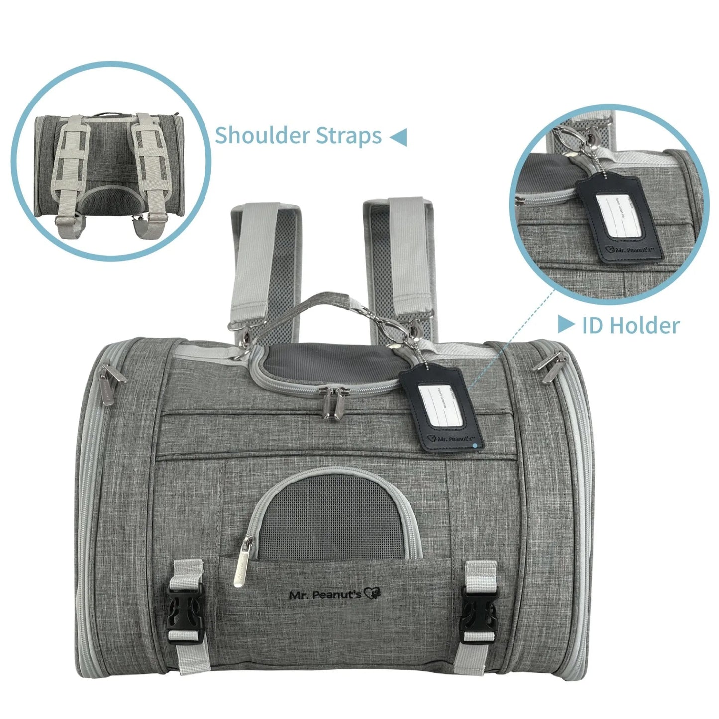 Mr. Peanut's Monterey Series Convertible Backpack Pet Carrier - Versatile Pet Travel
