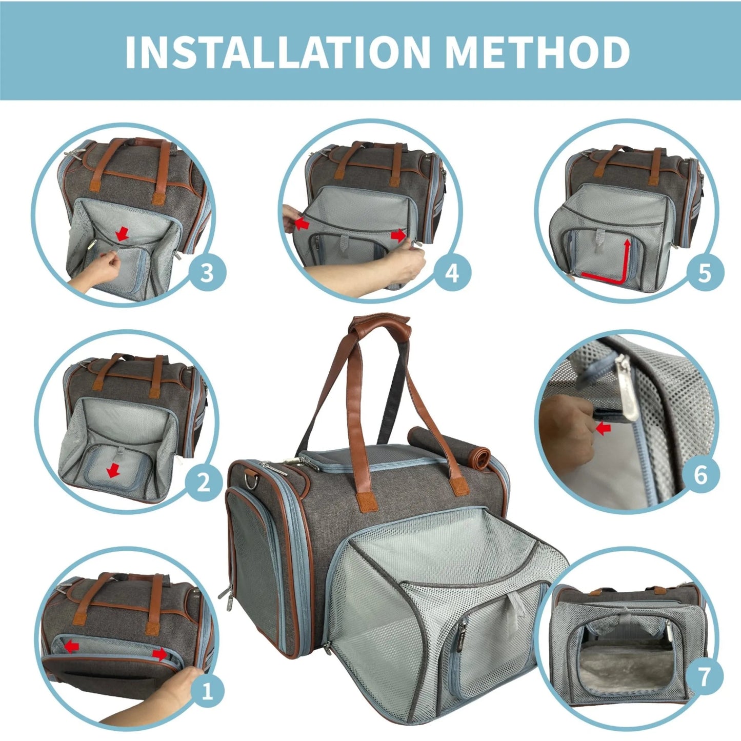 Mr. Peanut's Gold Series Standard Size Expandable Pet Carrier - Comfortable Pet Travel