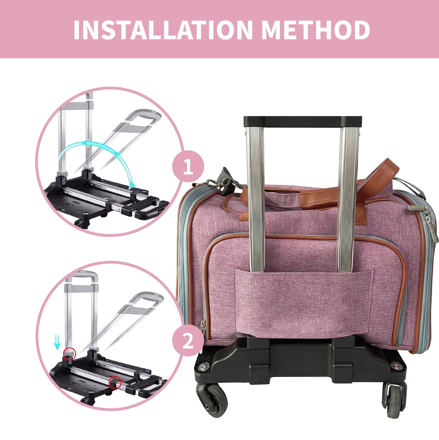 Mr. Peanut's Pet Carrier/Luggage Bag Spinner Wheelbase - Convenient Pet Travel Accessory