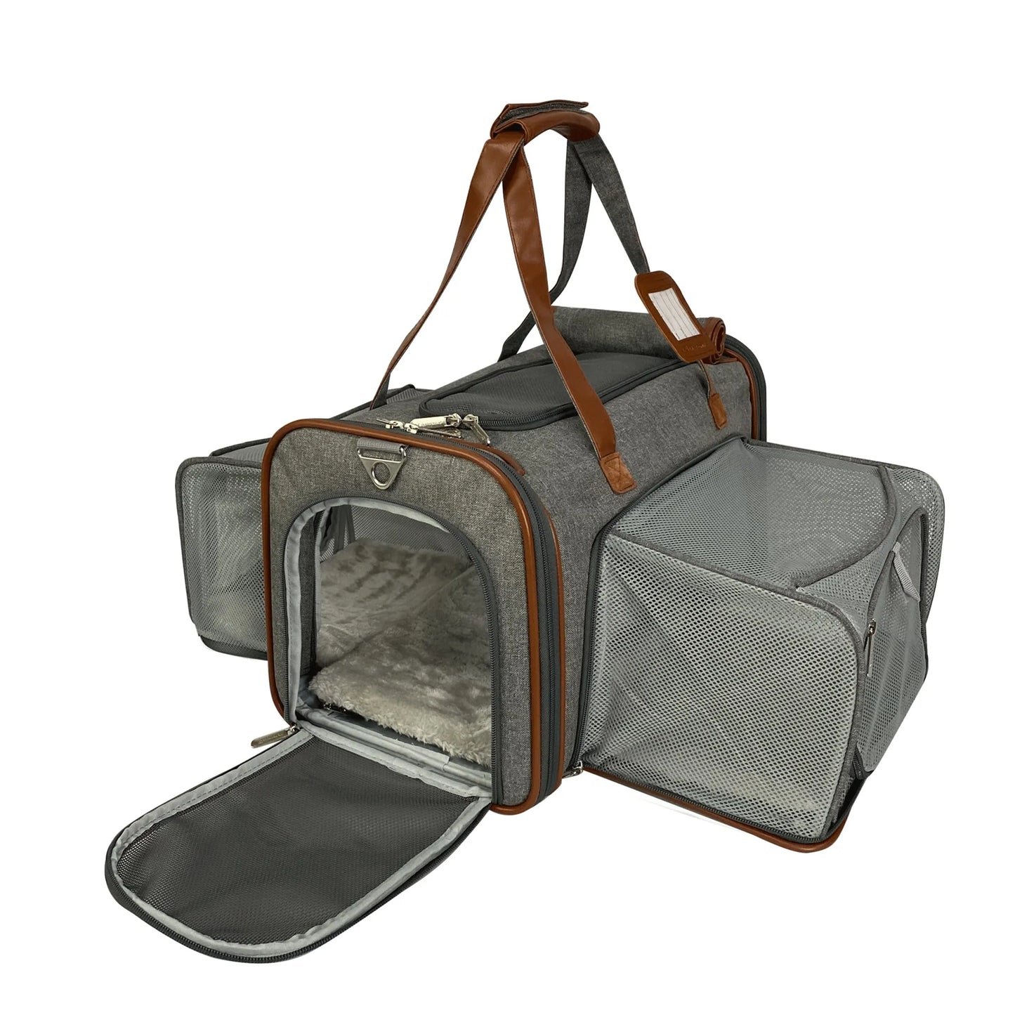 Mr. Peanut's Gold Series Standard Size Double Expandable Pet Carrier - Spacious Pet Travel