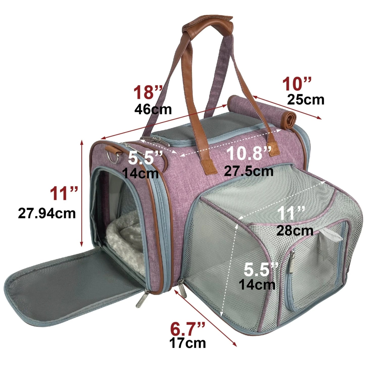 Mr. Peanut's Gold Series Standard Size Expandable Pet Carrier - Comfortable Pet Travel