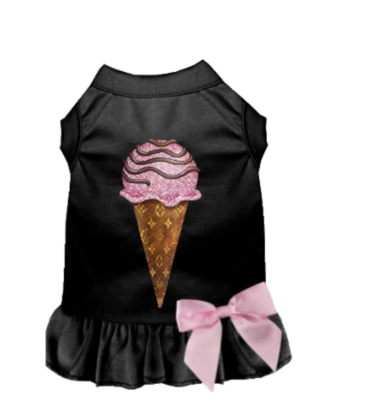 Chewy Vuitton Ice Cream Dog Dress - Designer-Inspired Pet Apparel