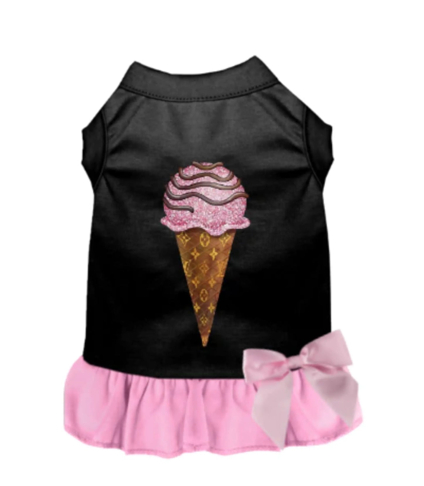 Chewy Vuitton Ice Cream Dog Dress - Designer-Inspired Pet Apparel