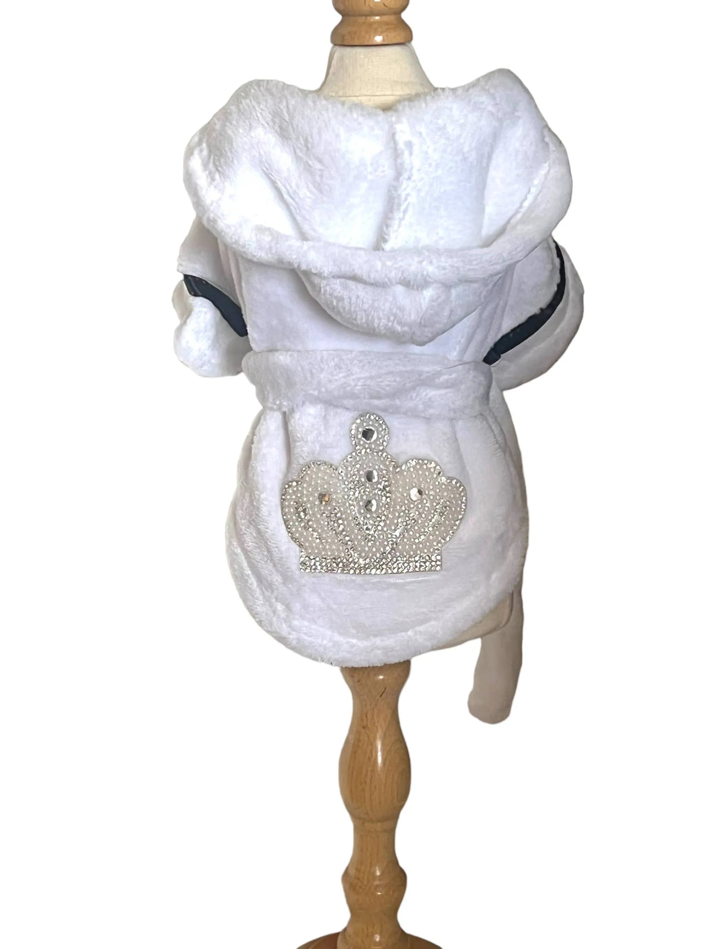 My Plush Spa Robe - Soft Towel Sponge Dog Robe with Rhinestone Crown