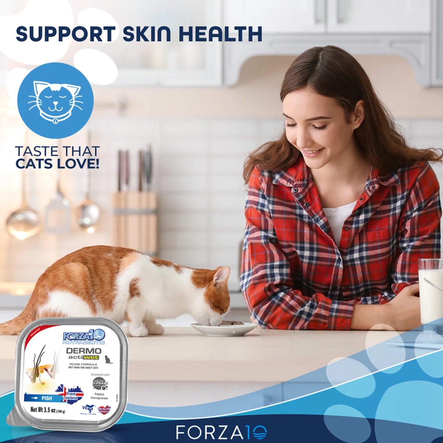 Forza10 ActiWet Dermo Support Icelandic Fish Recipe Canned Cat Food - Supports Skin & Coat Health