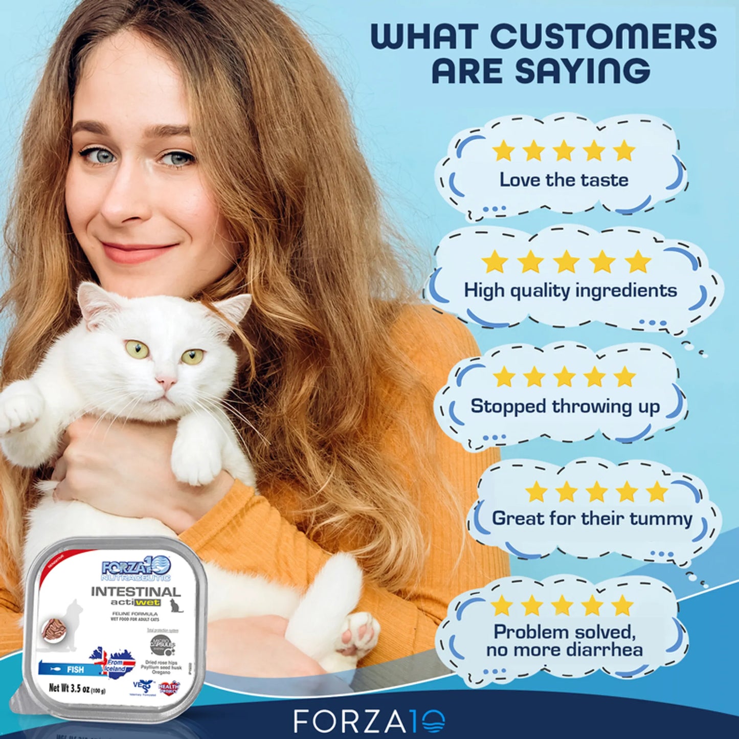 Forza10 Actiwet Intestinal Support Icelandic Fish Recipe Canned Cat Food - Boosts Gastrointestinal Health