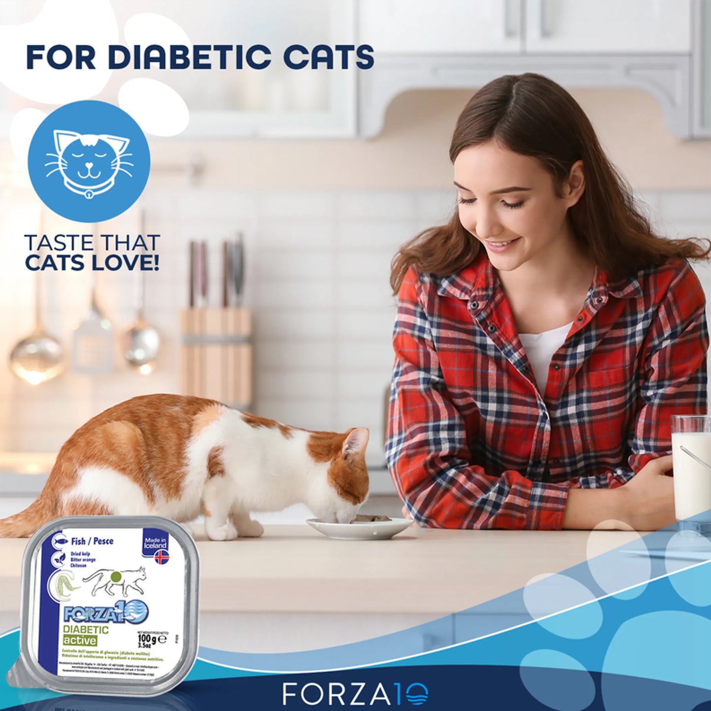 Forza10 ActiWet Diabetic Support Icelandic Fish Recipe Canned Cat Food - Supports Therapy of Insulin-Dependent Diabetes
