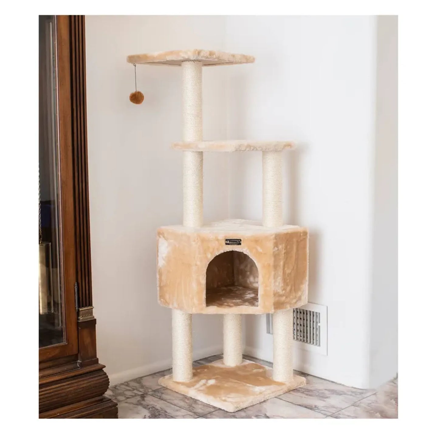 Real Wood 3 Levels Cat Tower - Playground for Kittens