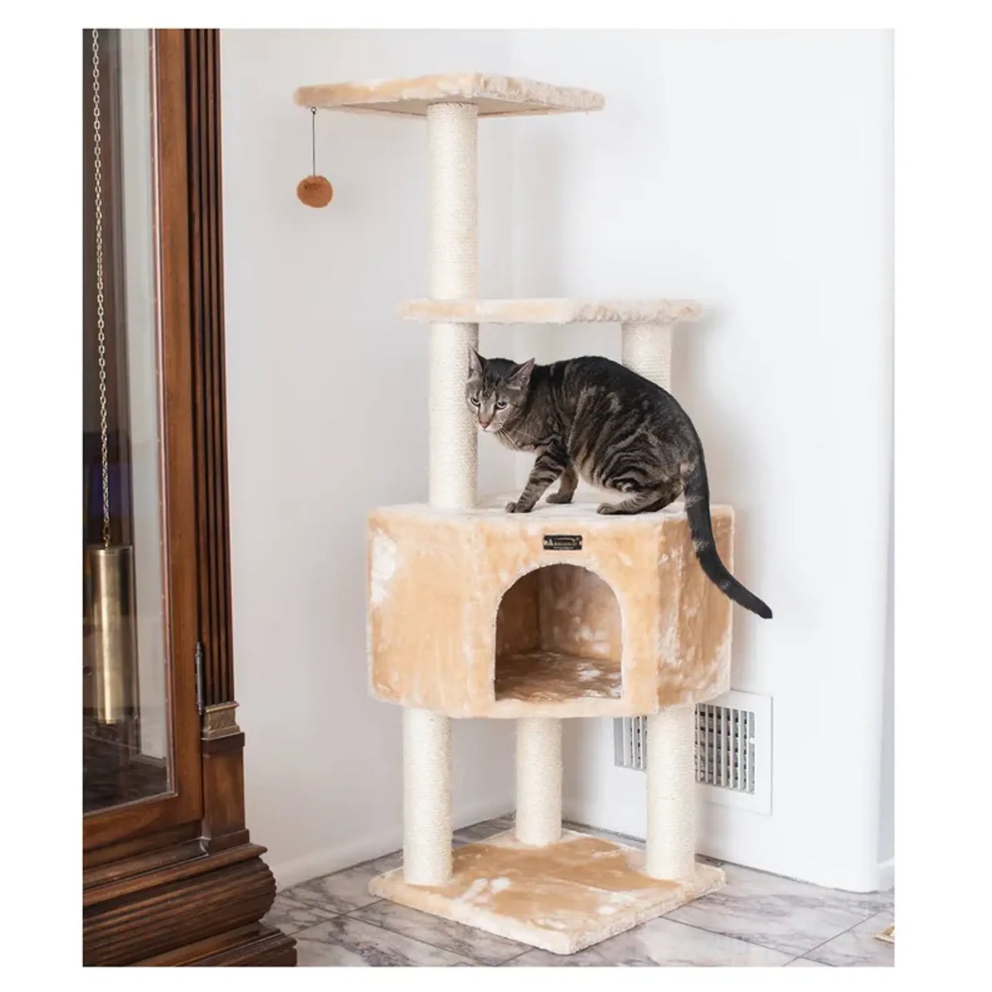 Real Wood 3 Levels Cat Tower - Playground for Kittens
