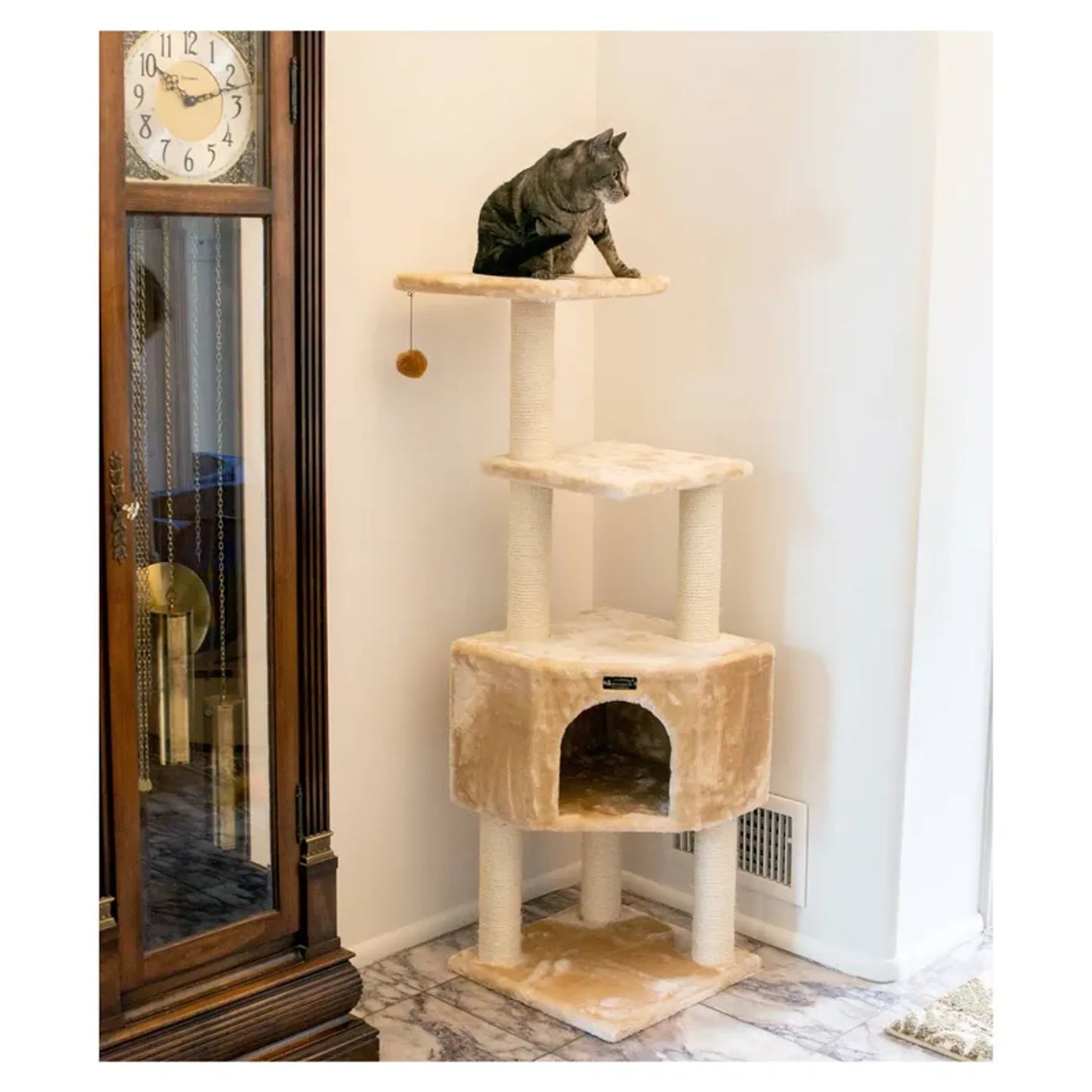Real Wood 3 Levels Cat Tower - Playground for Kittens