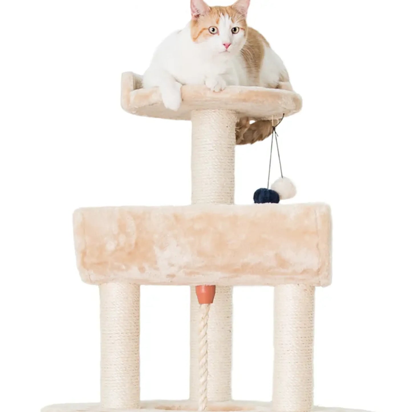 Armarkat Real Wood Cat Tower with Thick Fur and Lounge Area