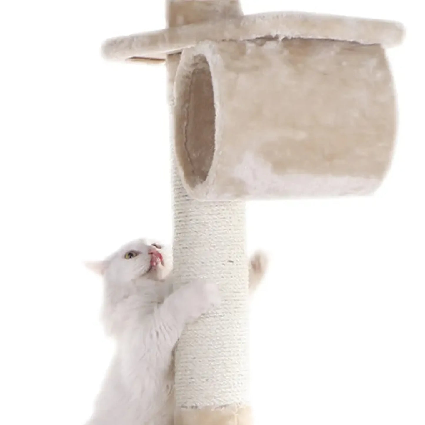 Multi-Level Real Wood Cat Tree with Cured Sisal Posts