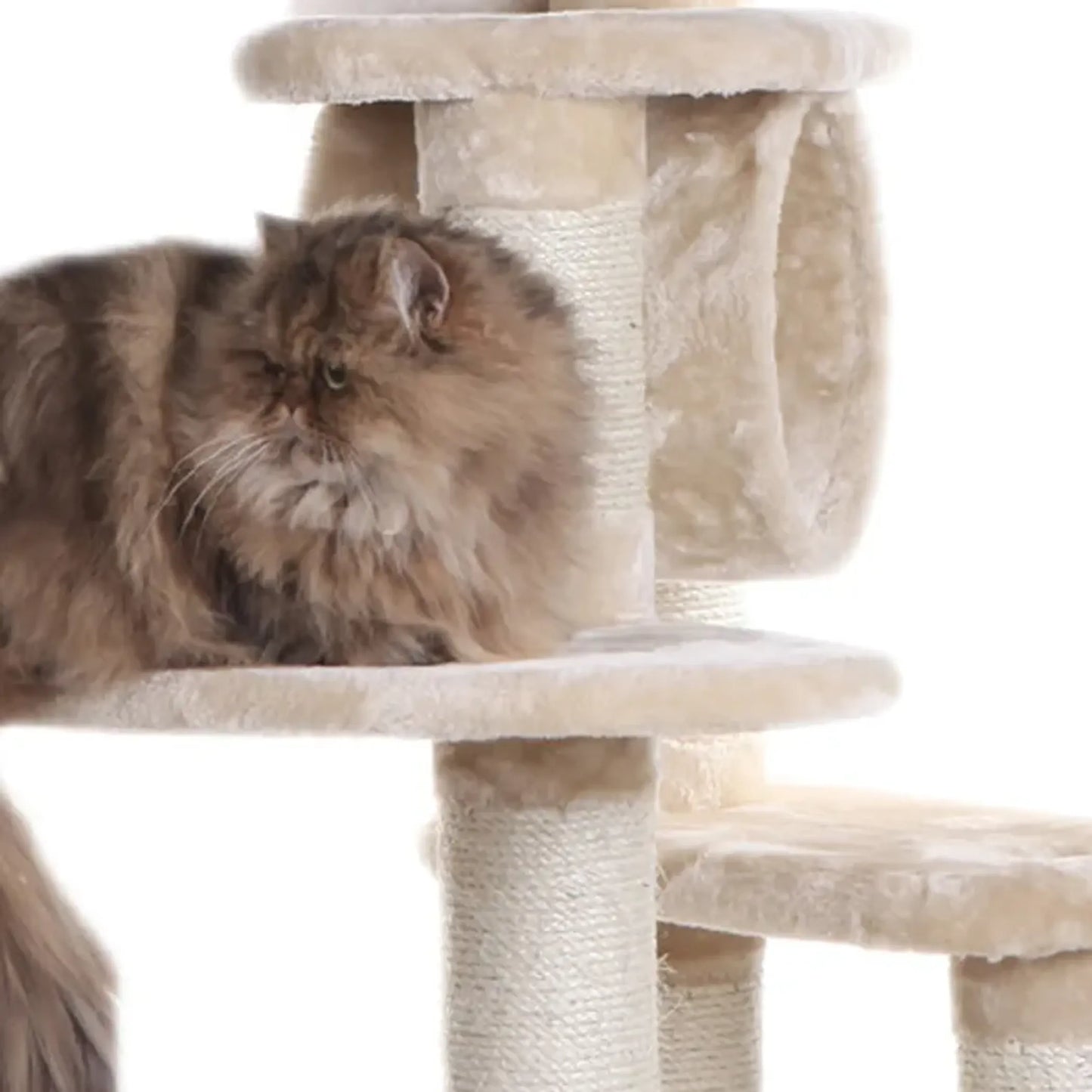 Multi-Level Real Wood Cat Tree with Cured Sisal Posts