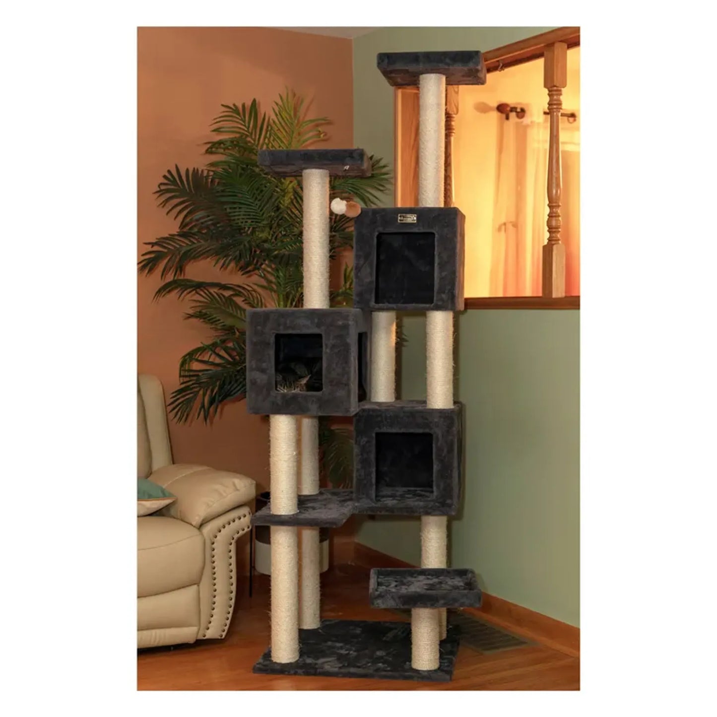 Griant Real Wood Multi-Level Cat Tower for Multiple Cats