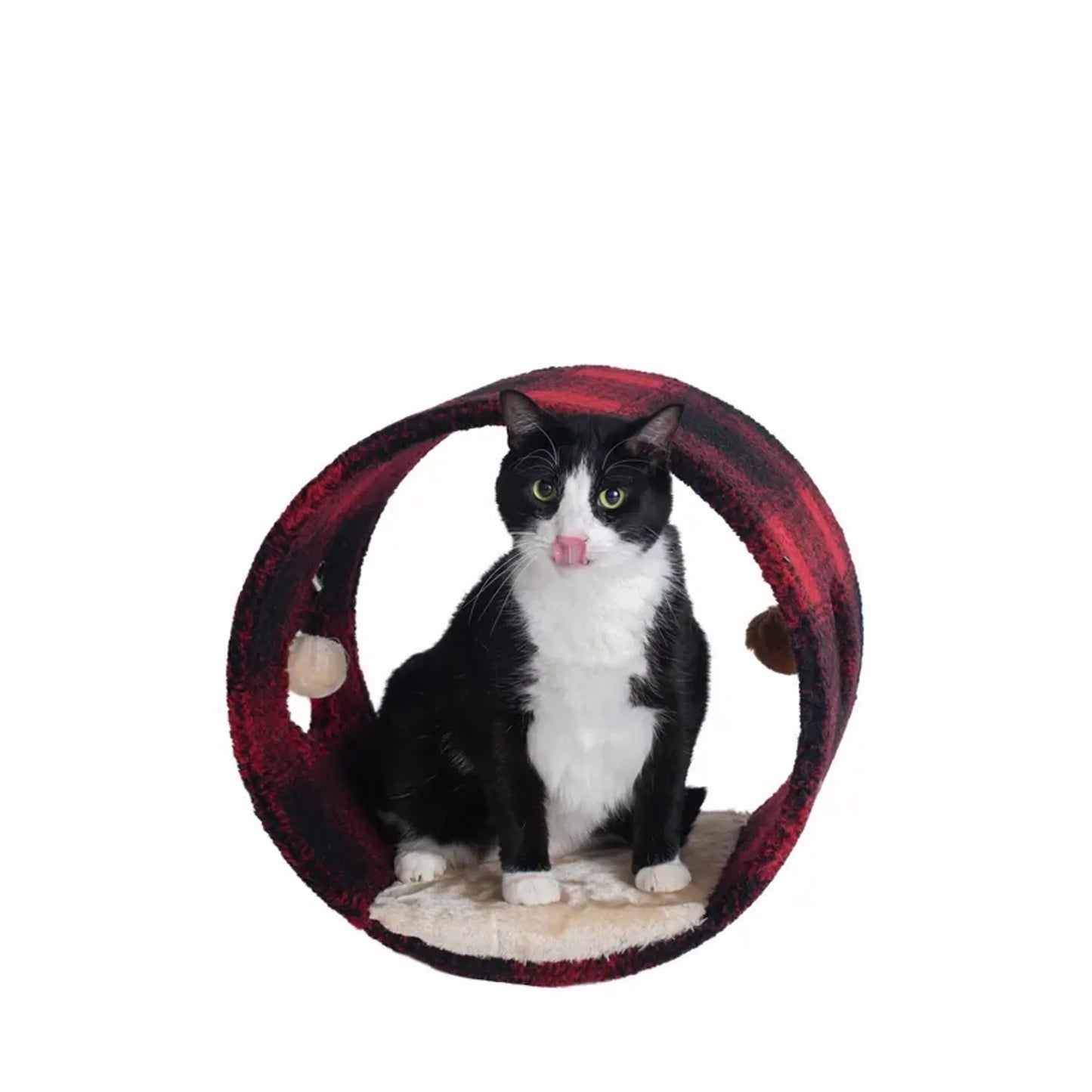 Armarkat Cat Tunnel - Real Wood Hideaway with Scotch Plaid