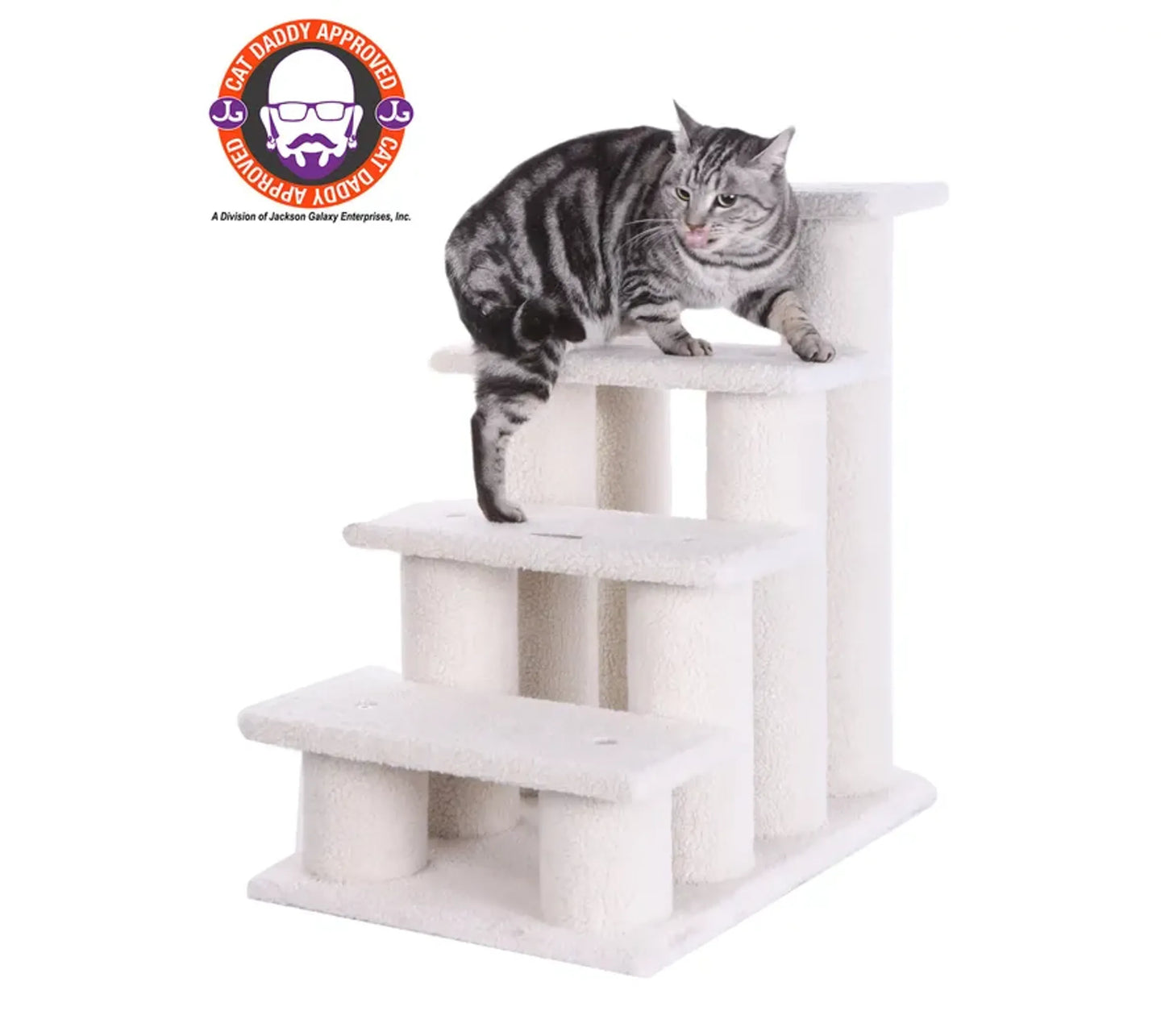 Real Wood 4-Step Pet Ramp - Safe & Non-Slip Design