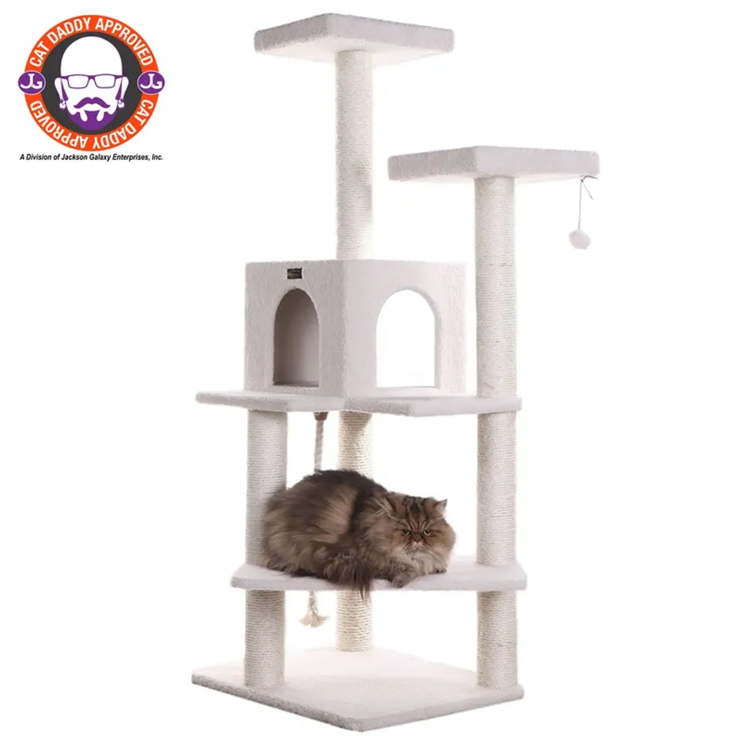 Armarkat 57-Inch Cat Tree with Fleece Cover - Perfect for Climbing