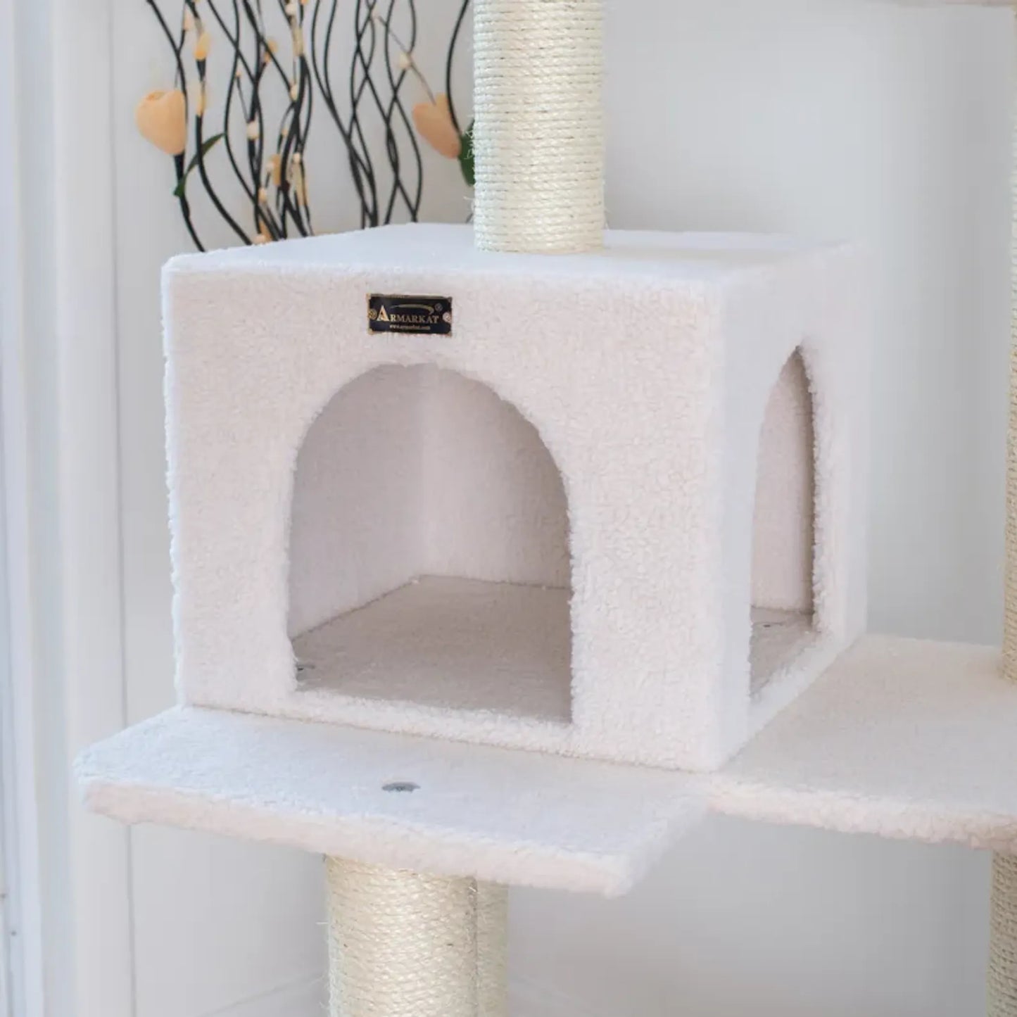 Armarkat 57-Inch Cat Tree with Fleece Cover - Perfect for Climbing