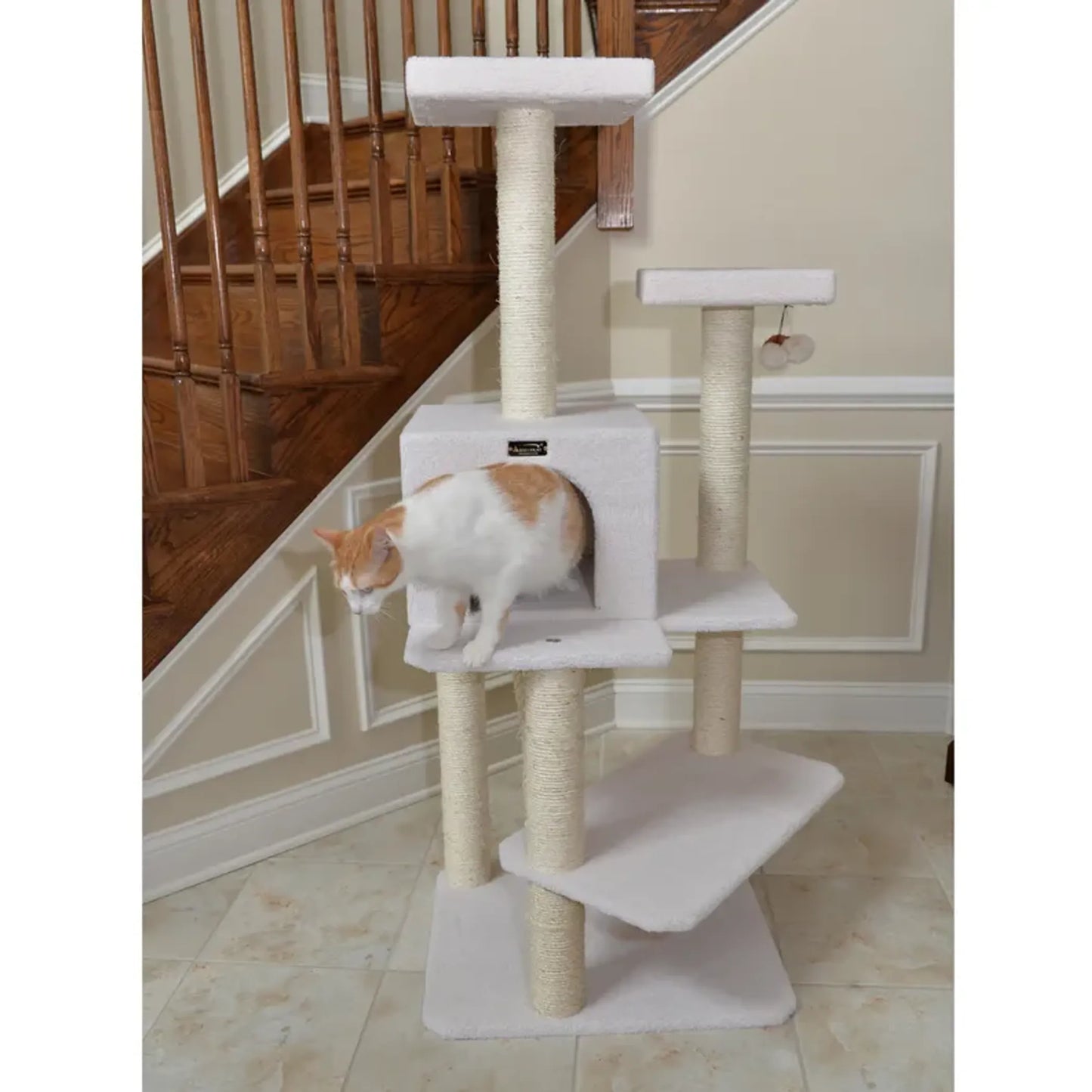 Armarkat 57-Inch Cat Tree with Fleece Cover - Perfect for Climbing