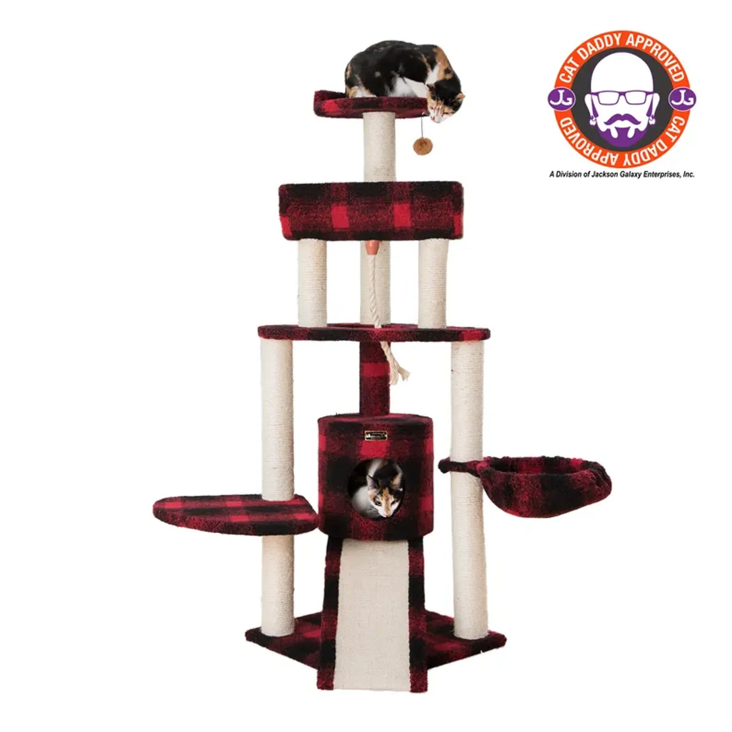 Armarkat Real Wood Cat Tower with Thick Fur and Lounge Area