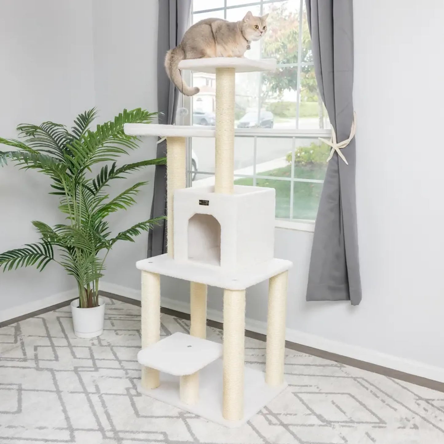 Armarkat Classic Real Wood Cat Tree with Condo - Five Levels