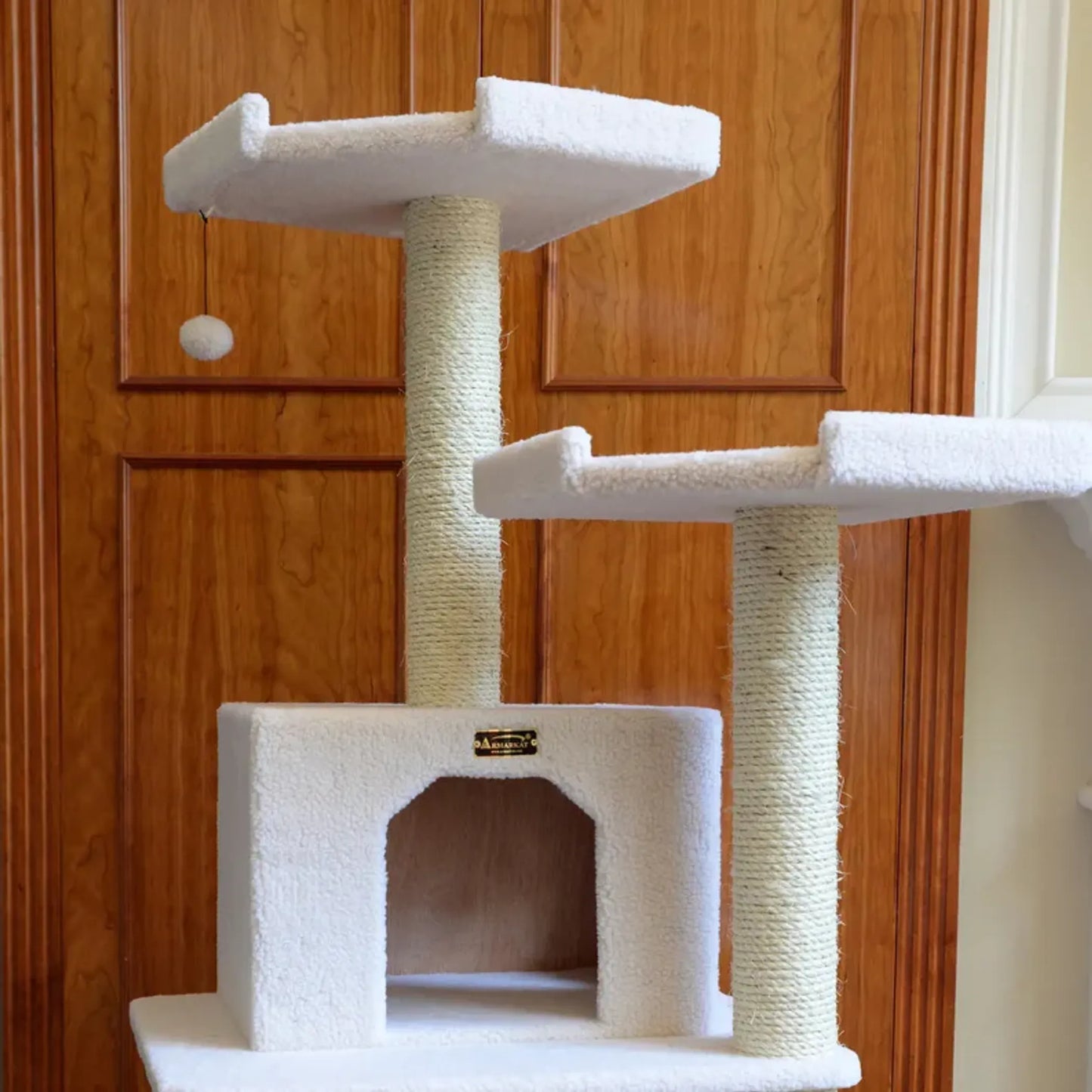Armarkat Classic Real Wood Cat Tree with Playhouse - 6 Levels