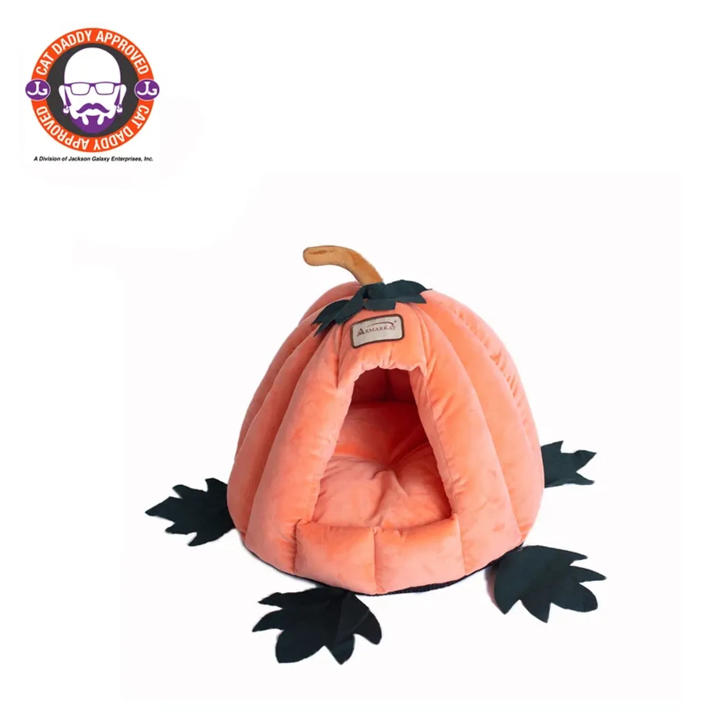 Armarkat Luxe Velvet Pumpkin-Shaped Pet Bed - Ultimate Comfort