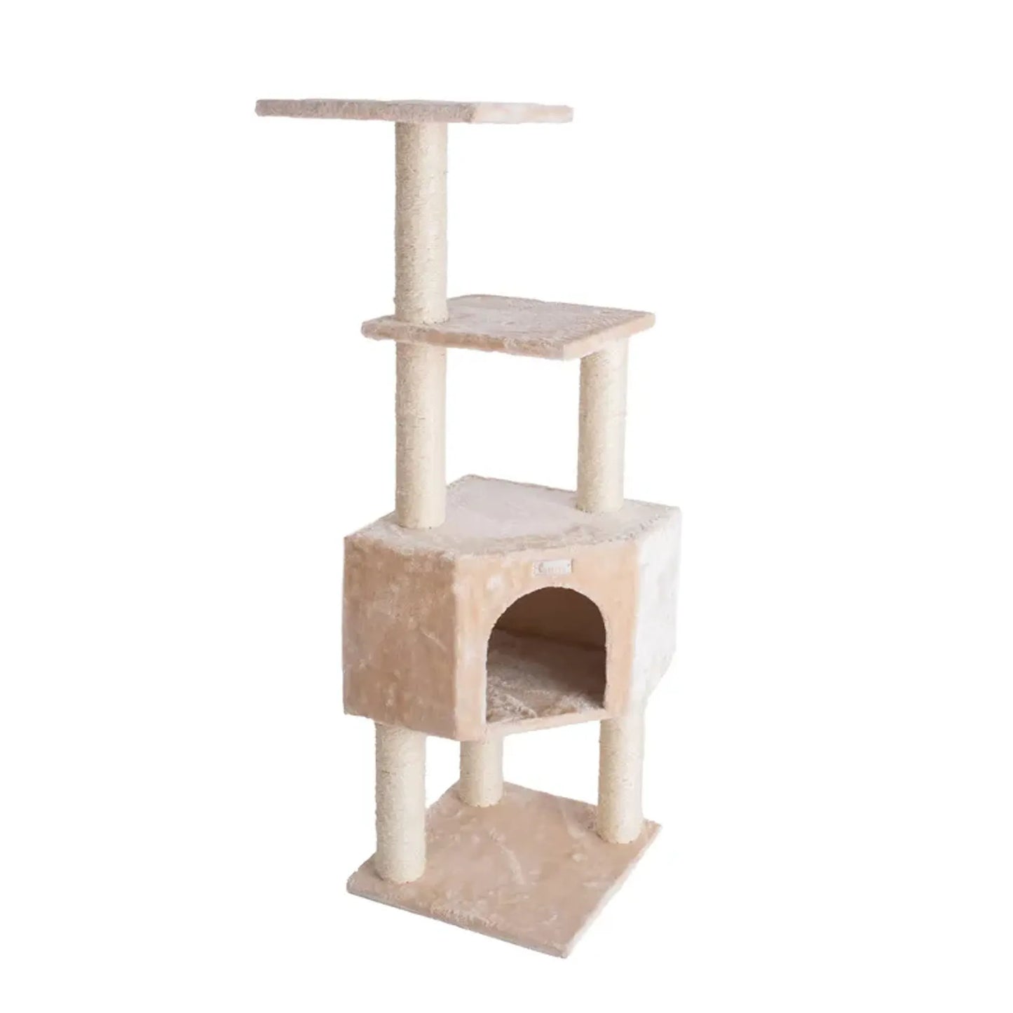 GleePet 48-Inch Real Wood Cat Tree with Perches - Fun and Interactive Cat Furniture